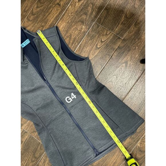 WOMENS G/FORE G4 GRAY FULL ZIP TECH FLEECE LINED GOLF VEST LOGO POCKETS SMALL - Picture 11 of 13